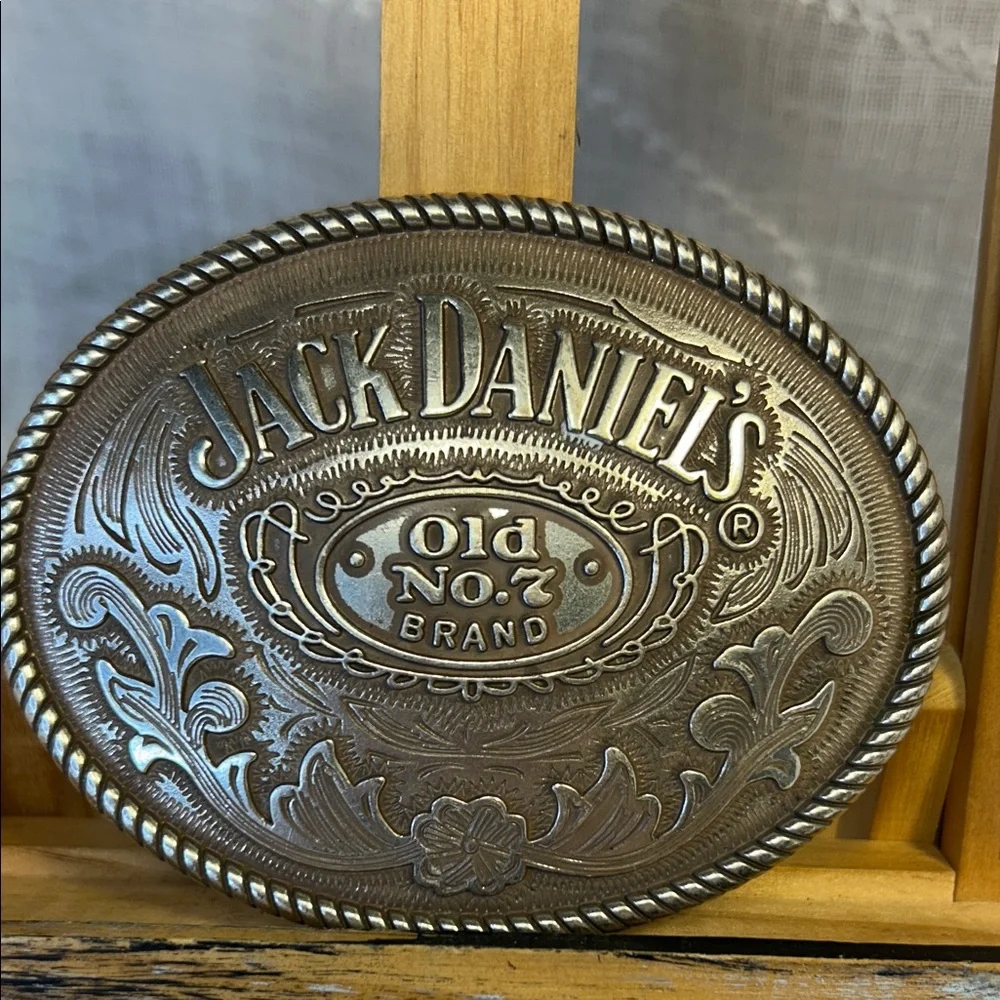 Jack Daniel’s Old No. 7 Brand silver colored belt buckle made